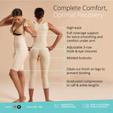 MARENA SFBHS Recovery Short-Length Post Surgical Compression Girdle, High-Back - L, Beige