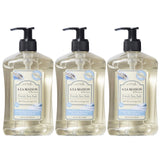 A LA MAISON Liquid Soap, Fresh Sea Salt - Uses: Hand and Body, Triple Milled, Essential Oils, Biodegradable, Plant Based, Vegan, Cruelty-Free, Alcohol & Paraben Free (16.9 oz, 3 Pack)