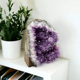 SAMSARI 3 to 4 Lb Amethyst Crystal Geode From Uruguay – 4.5" to 7.5" Height, Natural Large Amethyst Cluster Rock – Crystals And Healing Stones