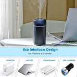 Car Diffuser Humidifier Aromatherapy Essential Oil Diffuser Car Air Freshener Diffuser USB Cool Mist Mini Portable Diffuser for Car Home Office Bedroom (Black)