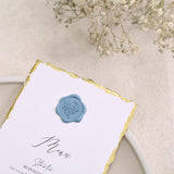 UNIQOOO Wax Seal Stickers - Eucalyptus Wedding Invitation Envelope Seal Stickers, 100 Pcs Self- Adhesive Dusty Blue Stickers, Perfect for Invitation, Christmas, Gift Wrapping, Party