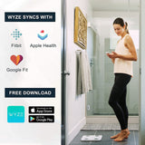 Wyze Scale S, Scale for Body Weight, Digital Bathroom Scale for Body Fat, BMI, Muscle, and Heart Rate, Body Composition Analyzer with App, Batteries Included, Bluetooth, 400 lb, White