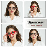 Kerecsen Reading Glasses 6 Pack Great Value Quality Readers Spring Hinge Color Glasses (6 colors mixed, 1.5, diopters)