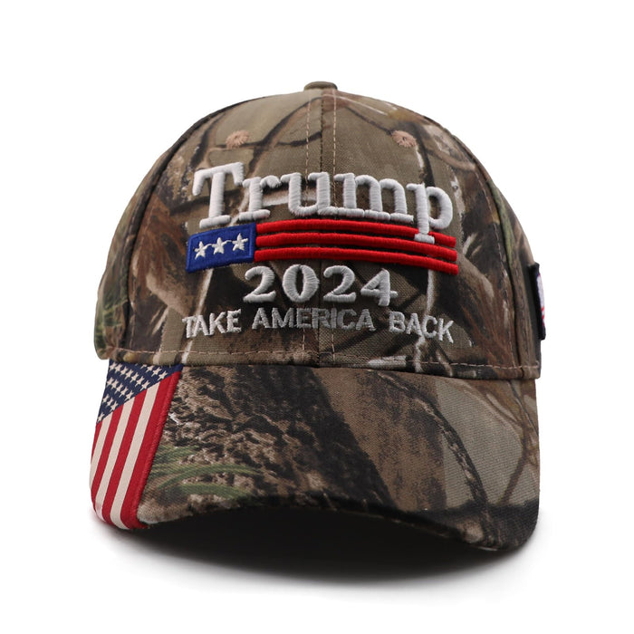 Trump 2024 MAGA Hat and Trump Flag Set, Trump 2024 Hat Take America Back Baseball Cap