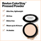 Revlon Face Powder, ColorStay 16 Hour Face Makeup, Longwear Medium- Full Coverage with Flawless Finish, Shine & Oil Free, 810 Fair, 0.3 Oz