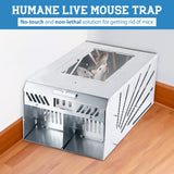 QUALIREY Humane Multi Catch Mouse Trap, 11.8 x 7.3 inch Heavy Duty Large Zinc Aluminum...