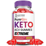 (2 Pack) Pure Slim Keto ACV Gummies Extreme 2000MG PureSlim Keto Gummies Advanced Formula Apple Cider Vinegar with Pomegranate Beet Juice Powder B12 Vegan Non GMO 120 Gummys
