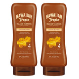 Hawaiian Tropic Island Tanning SPF 4 & Sheer Touch Ultra Radiance SPF 15 Sunscreen Lotions, 8oz Twin Pack