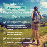 ScimeraMD® Asprega Probiotic + Prebiotic Supplement for Digestive Health and Immune System Support, 35 Billion CFUs, 30 CT