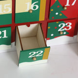 PIONEER-EFFORT Christmas Wooden Advent Calendar House 2023 with Drawers and Led Lights, Reusable Advent Calendars, Countdown to Christmas Decoration to Fill Small Gifts, Candy (red)