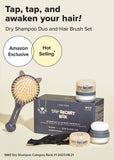 I DEW CARE - Dry Shampoo and Hair Brush Set - Tap Secret Box | Fuller Looking Hair, Non-aerosol, Benzene-free, Detangling Hair Brush, Mirror, For Women, Men, Teens