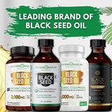 Organic Black Seed Oil Capsules - 3 Month Supply - 180 Count (2000mg Per Serving) High Potency, Organic Cold Pressed Nigella Sativa Oil (Non-GMO)