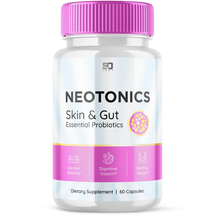 S.O Labs Neotonics Essential Capsules, Neotonics Skin and Gut Probiotic Supplement, Neo Tonics Essential Skin and Gut Probiotics Health Supplement Pills (60 Capsules)