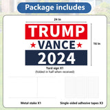 Probsin Trump Vance 2024 Yard Sign Double Sided 16" x 24" Red White Blue Trump Vance MAGA Signs Voted for Trump Vance Outdoor Decorations for Lawn, Garden, Window, Party Supplies