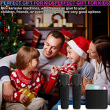 Karaoke Machine for Kids, Mini Portable Bluetooth Karaoke Speaker with 2 Wireless Mics and LED Lights for Kids Adults, Christmas Birthday Gifts Toys for Girls Boys Family Home Party