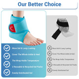 Comfytemp Ankle Ice Pack Wrap Brace for Swelling, Foot Pain Relief, 2 Gel Ice Packs for Injuries Reusable, FSA HSA Approved, Ice Bag Hot Cold Compression for Plantar Fasciitis, Men Women Surgery Gift