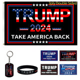 Trump 2024 Flag, 3x5 Feet Take America Back Flag Double Sided and Trump 2024 Stickers, Trump American Flag with 2 Brass Grommets Outdoor Indoor Garden