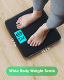 ZOETOUCH Scale for Body Weight 560lbs Digital High Capacity Bathroom Weighing Bath Scale for Heavy People Weigh Scale with Wide Platform Large LCD Display Batteries Included Black