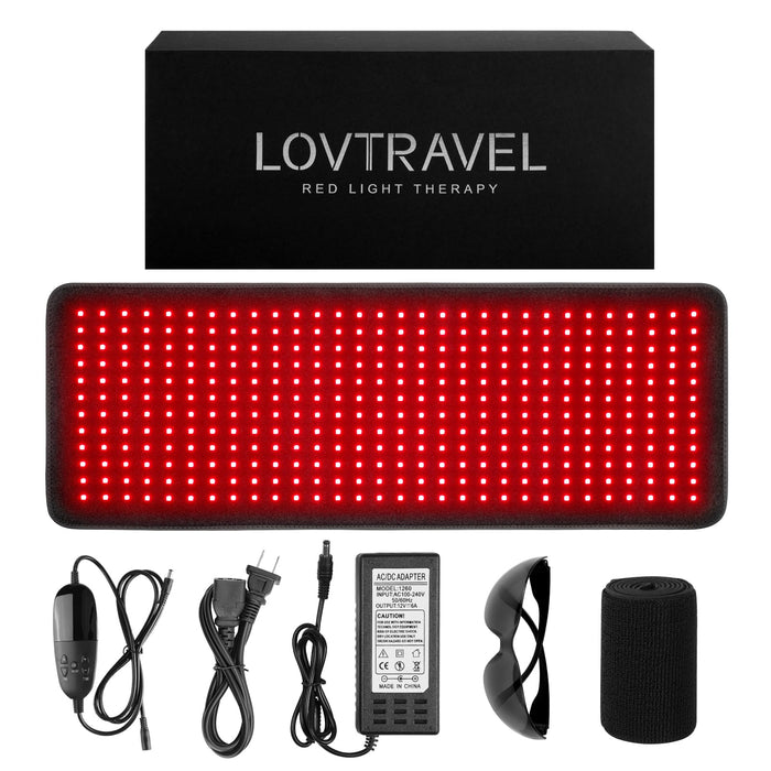 LOVTRAVEL New 360pcs LED 660nm Red Light and 850nm Near Infrared Light Therapy Devices Mat Large Pads Wearable Wrap for Body Pain Relief