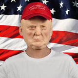 KESOCORAY Donald Trump Mask with Attached Cloth Hat | Premium Latex Face Breathable Fabric | Perfect for Cosplay Parties