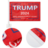 2 Pack Car Flags,Car Flag Donald Trump 2024 Make America Great Outdoor and Car Flag Pole, Car Logo Window Clip Can be Clipped to Most Windows 14 inch Flag Pole and 16 x 10 inch Double Sided Flag