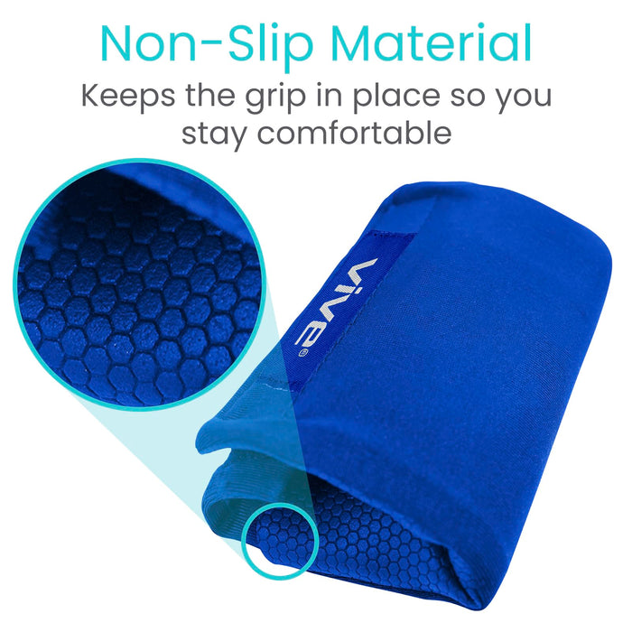 Vive Walker Handle Cushions - Padded Hand Covers - Soft Padding Medical Accessories for Folding Rolling Wheelchair, Rollator Handle, Senior, Elderly Grippers - Foam Crutch Pads Grips - Mobility Aid (Blue)