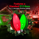 Bluex Bulbs LED 6-Pack Light Bulb, E12 Base, 4W, 450 Lumen, Red, Ideal for Party Decoration, Porch Holiday Lighting, Candelabra Bulbs - Christmas Light Bulbs