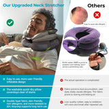 Neck Stretcher with Pillow Cover, Inflatable Cervical Traction Device for Neck Pain Relief, Neck Traction Device with Removable Air Pump, Adjustable Neck Brace for Use at Home or on Trips