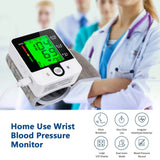 Greetmed Wrist Blood Pressure Monitor, Talking Digital Automatic Blood Pressure Machine, Rechargeable Blood Pressure Cuff for Home Use, Adjustable Bp Cuff, Large 3 Color Backlit LCD Display