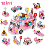 JOYIN 2023 Christmas Advent Calendars 24 Days Countdown Calendars with Girls Princess Castle and Ice Cream Truck Building Blocks for Girls Kids STEM Building Toys Party Favor, Xmas Gifts, Classroom