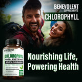 Benevolent Chlorophyll Capsules 700mg - 100% Natural + Ultra Chlorophyll 20x Potency Concentration for Energy Boost, Immune Support, Internal Deodorant, Skin Health, Non-GMO, 120 Capsules