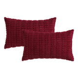 MIULEE Pack of 2 Burgundy Decorative Throw Pillow Covers 12x20 Inch Soft Boho Striped Pillow Covers Modern Farmhouse Christmas Home Decor for Sofa Living Room Couch Bed