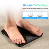 Healthkeep Digital Bathroom Scales for Body Weight, Weight Scale with High Precision Sensors Accurate Round Corner Design LED Display 400lbs/180kg(Black)