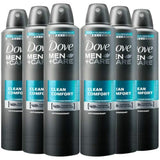 Dove Men + Care Clean Comfort Spray, International Version, 250 ML (6 Pack)