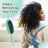 Curl Defining Brush, Curly Hair Brush Curl Brush for Curly Hair, Curl with Prongs Define Styling Brush, Shaping and Defining Curls For Women Men Less Pulling and Curl Separation (Green)