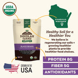 Organic Dried Black Beans 1lb Bulk by Doudlah Farms - Farmed From Regenerative Soil - Vegan, Non-GMO, Grown In USA - Fiber & Protein for Soups, Burritos, Salads, and More!