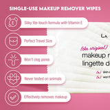 LA Fresh Makeup Remover Wipes with Vitamin E - Make up Remover Wipes for Face, Eyes, Lips - Face Wipes Travel Essentials - Case of 50ct Makeup Wipes