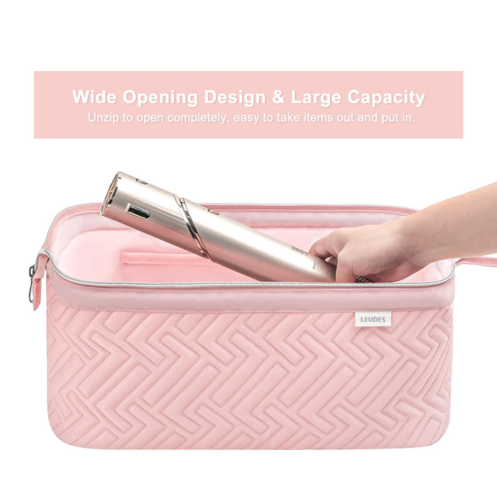 Leudes Hair Tools Travel Bag for Shark Flexstyle Carrying Case Portable Shark Hair Air Wrap Dryer Case Waterproof Dustproof Flat Curling Iron Travel Organizer (Pink)