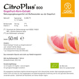 GSE CitroPlus 800 - grapefruit seed extract, 50ml grapefruit drops in organic quality, rich in bioflavonoids, 100% plant-based, vegan and without additives