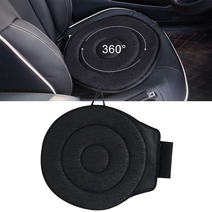 KLIFE 360 Rotating Seat Cushion for Car, Swivel Seat Cushion for Car for Elderly, 360 Degrees Swivel Car Seat for Elderly Support, Non Slip, Memory Foam, Ergonomic Design (Black)