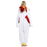 NAITOKE Adult Animal Onesie Halloween Costume Cosplay One-Piece Pajamas Women Man Teens White Red