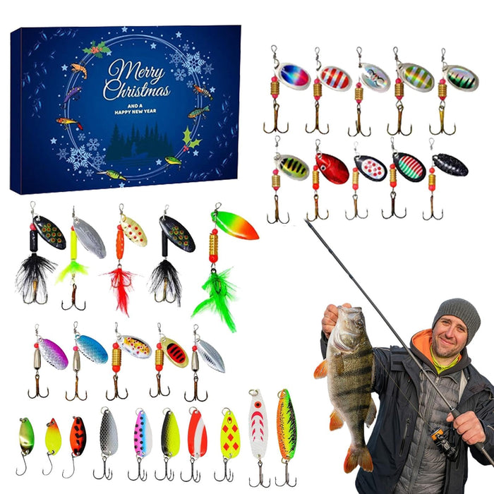 Christmas Advent Countdown,24 Days Count Down to Christmas Fishing Lures Advent, advent calendar 2024,fishing advent calendar,Christmas Accessories Favors for Son, Uncle, Father