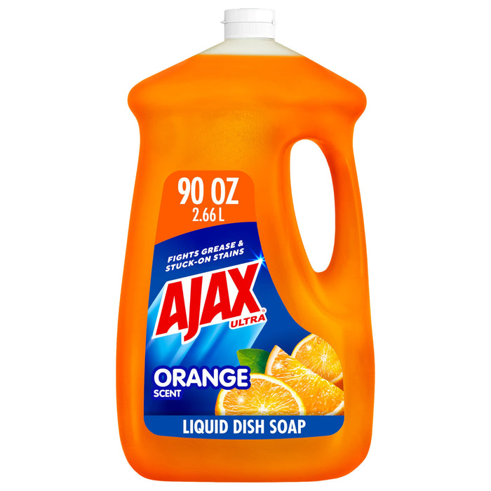 Ajax Ultra Dishwashing Liquid Dish Soap Refill, Orange Scent, Triple Action, 90 fluid ounce
