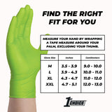 1st Choice 6 mil Mechanic Gloves, Nitrile Gloves Disposable Latex Free - Large Box of 100 Green Nitrile Disposable Gloves