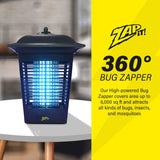 ZAP IT! Electric Bug Zapper Lantern - Indoor and Outdoor Plug-in 360 Degree Mosquito Control, Insect and Fly Killers | UV Light and Electric Shock Mosquito Killer Lamp | Includes Bug Collector