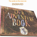 Our Adventure Book Handcrafted 11.92 x 7.62" Leather-Bound Scrapbook, Embossed Lettering, Inspired by 'Up', Ideal for Photos, Gift for Couples Anniversary, Weddings, Travelling, Birthday, Christmas