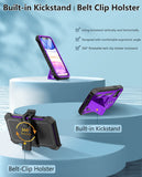 FNTCASE for iPhone 11 Phone Case : with Belt-Clip Holster & Kickstand - Heavy Duty Military Grade Protection Cover Shockproof TPU Shell Rugged Durable Full Protective Phonecase - 6.1 inch Purple