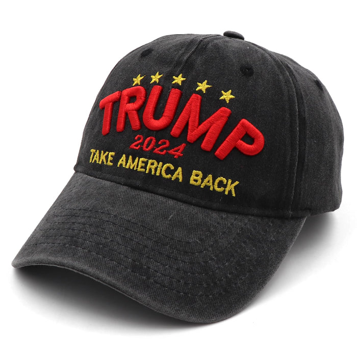 LXRAINQI Trump Hat, Trump Merchandise Trump 2024 MAGA Hat Make America Great Again Hat 3D Embroidery Adjustable Baseball Cap Black