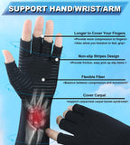 Copper Long Arthritis Gloves,Long Wrist Compression Arm Sleeve Carpal Tunnel Gloves, Fingerless Hand Compression Gloves for Men Women Computer Typing, RSI, Support Hands Wrist &Arms - 1 PAIR (Small)