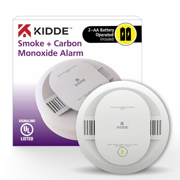 Kidde Smoke & Carbon Monoxide Detector, AA Battery Powered, LED Warning Light Indicators, 1 Pack